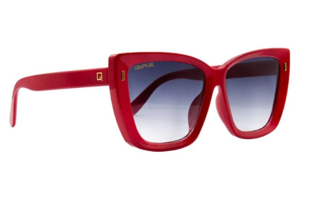 Women's Oversized Cat Eye Sunglasses Red Frame Gradient Lens New